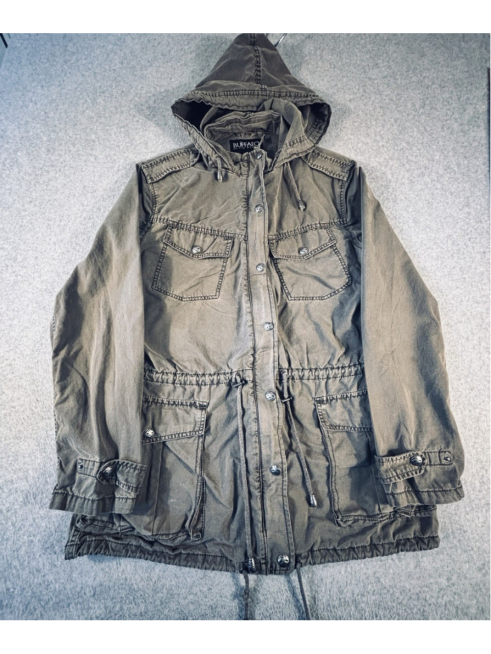Buffalo David Bitton Women’s Small Olive Green Hooded Utility Field Jacket
